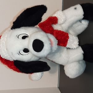 CHRISTMAS DALMATIAN PUPPY DOG IN SANTA HAT Plush Stuffed Animal TOY.